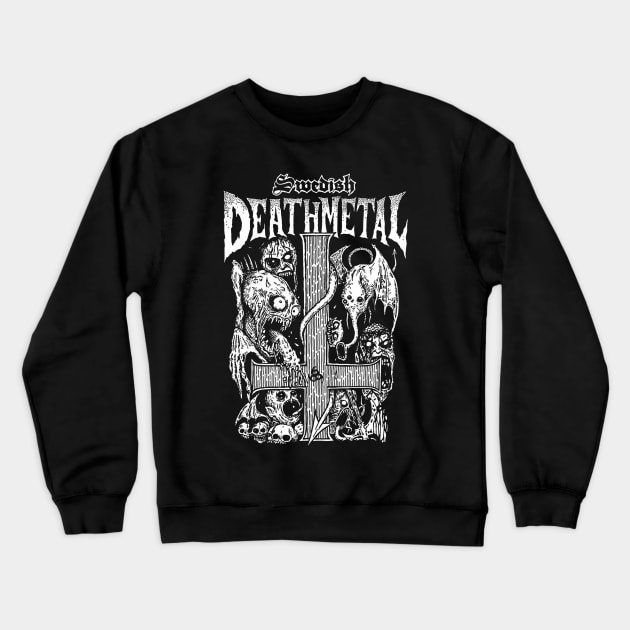 Swedish Death Metal Crewneck Sweatshirt by CosmicAngerDesign